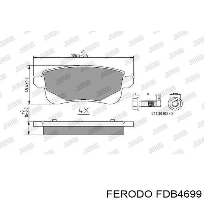 Compre FDB4699 Ferodo Sapatas do freio traseiras de disco