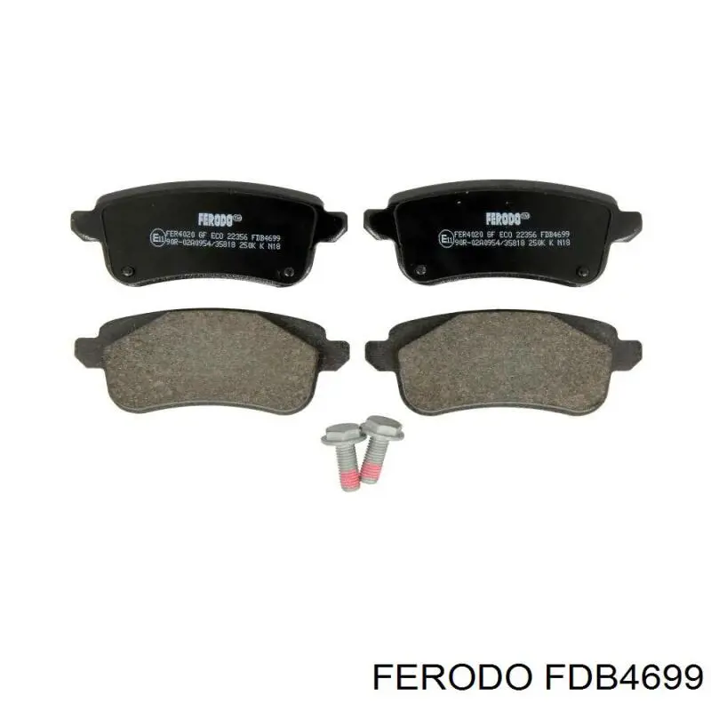 FDB4699 Ferodo Sapatas do freio traseiras de disco