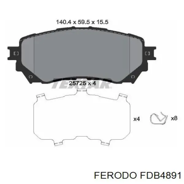 Sapatas do freio dianteiras de disco Ferodo FDB4891 preço, a partir de 33,43 USD