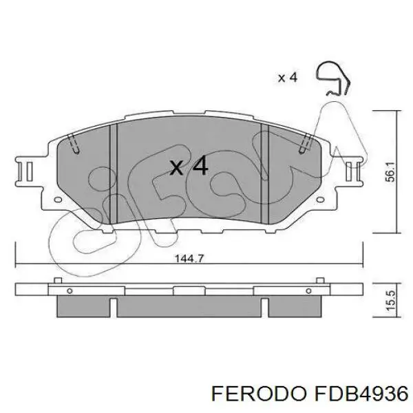044650K420 Toyota Sapatas do freio dianteiras de disco