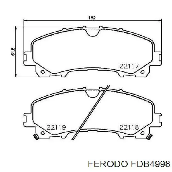 FDB4998 Ferodo Sapatas do freio dianteiras de disco