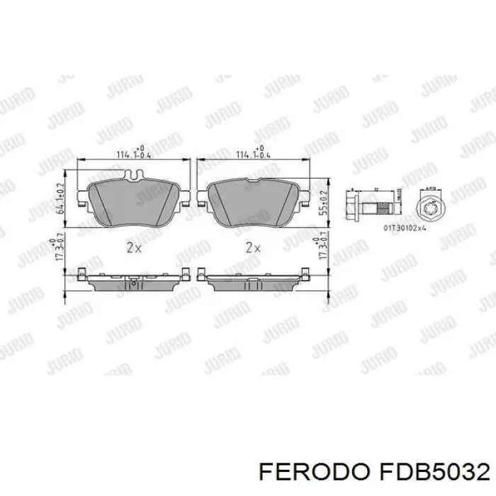 FDB5032 Ferodo Sapatas do freio dianteiras de disco