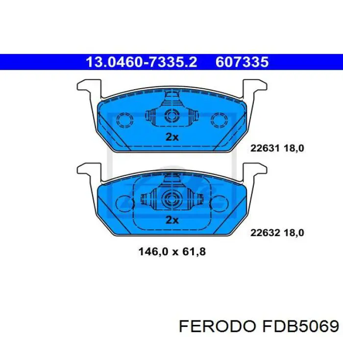 Sapatas do freio dianteiras de disco Ferodo FDB5069 preço, a partir de 44,60 USD