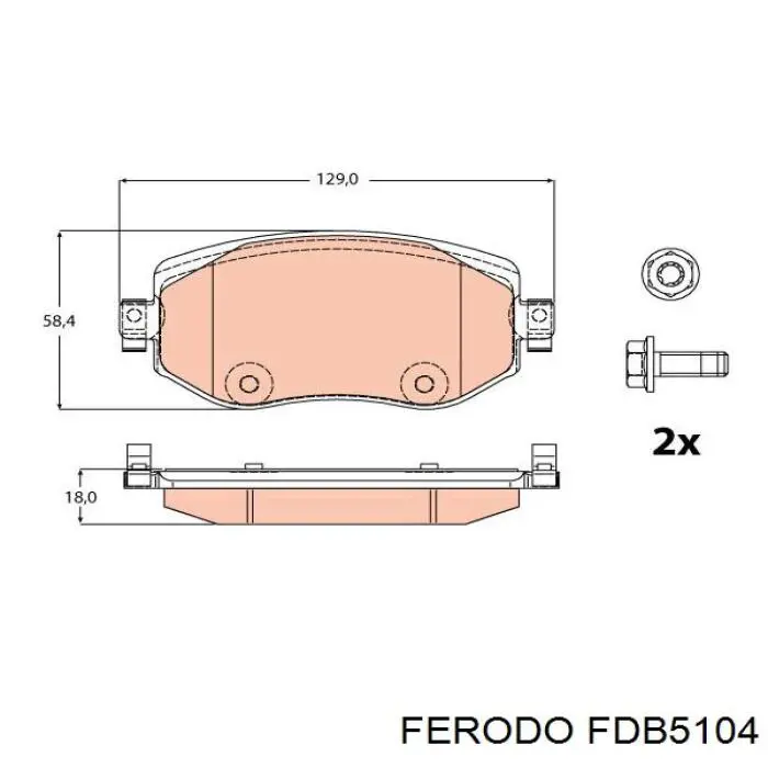 FDB5104 Ferodo Sapatas do freio dianteiras de disco