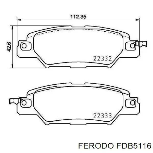 Sapatas do freio traseiras de disco Ferodo FDB5116 preço, a partir de 35,71 USD