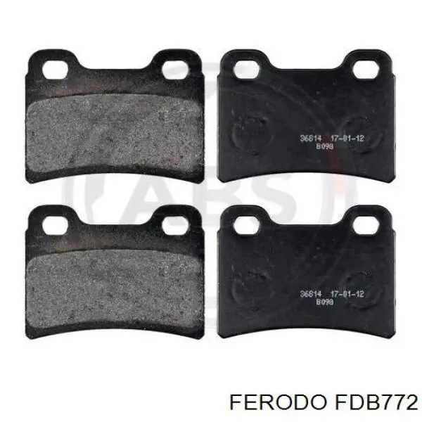 Sapatas do freio traseiras de disco FDB772 Ferodo