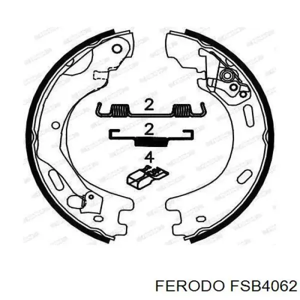 Sapatas do freio de estacionamento Ferodo FSB4062 preço, a partir de 77,81 USD