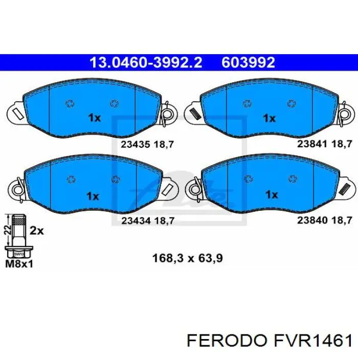 Sapatas do freio dianteiras de disco Ferodo FVR1461 preço, a partir de 39,80 USD