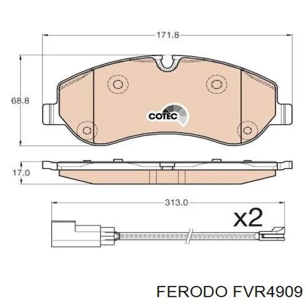 Sapatas do freio dianteiras de disco Ferodo FVR4909 preço, a partir de 55,79 USD