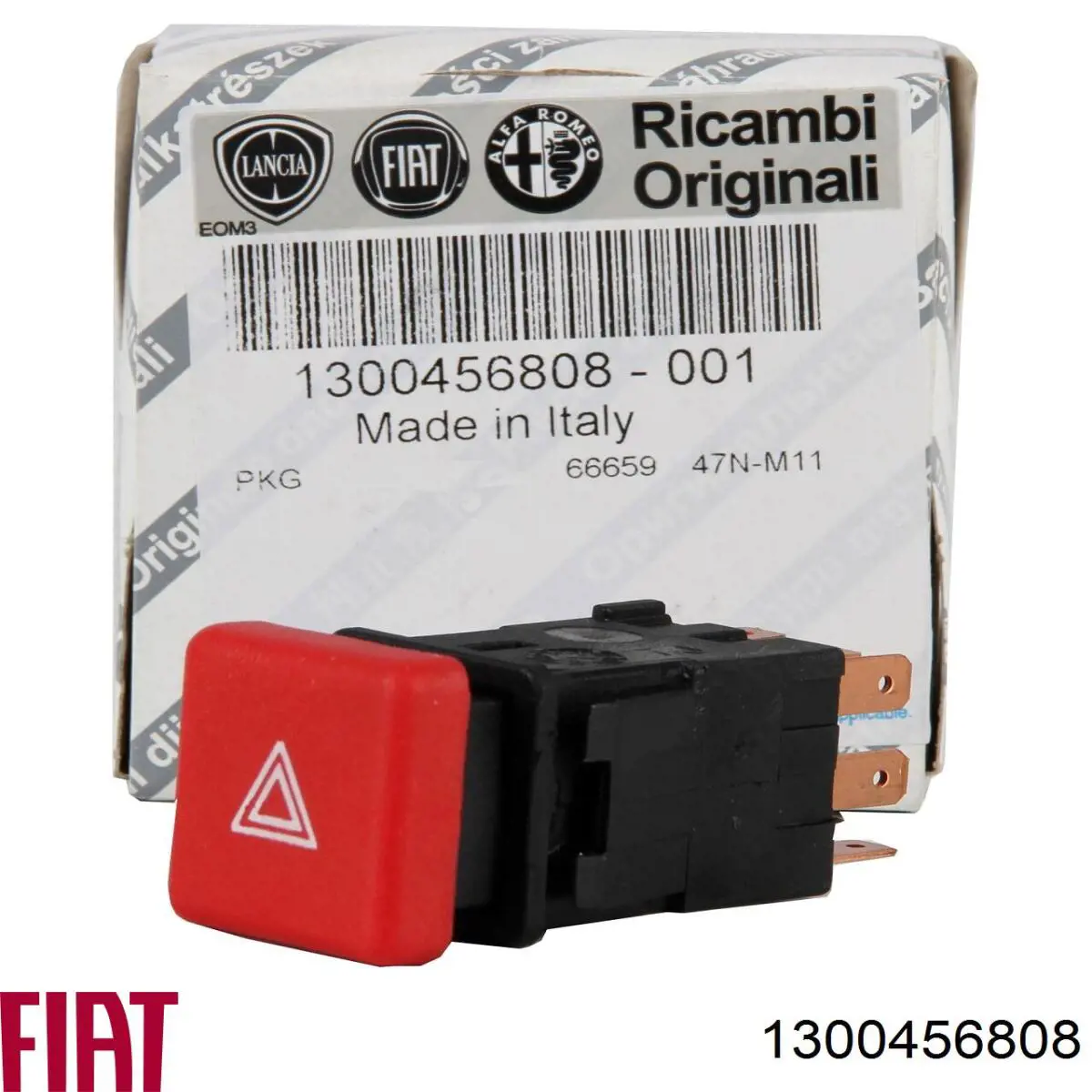 Botão de ativação do sinal de emergência 1300456808 Fiat/Alfa/Lancia