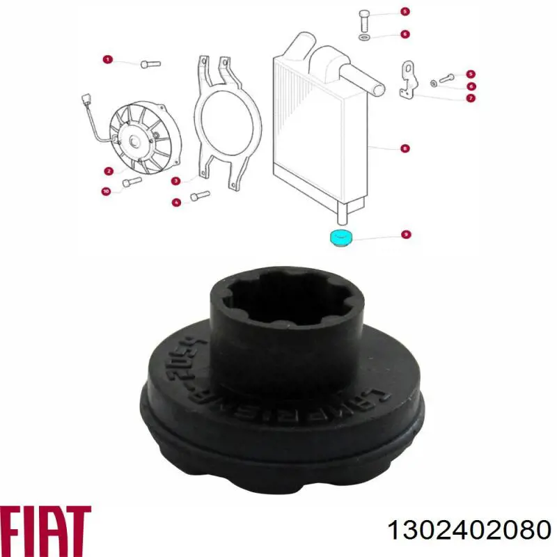 Coxim inferior do radiador 1302402080 Rotweiss
