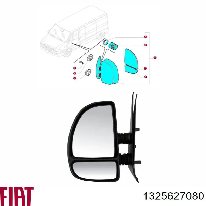 Compre 1325627080 Fiat/Alfa/Lancia Espelho de retrovisão esquerdo