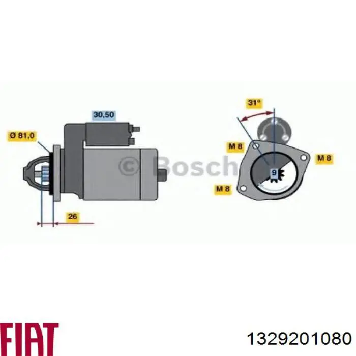 Compre 1329201080 Fiat/Alfa/Lancia Motor de arranco