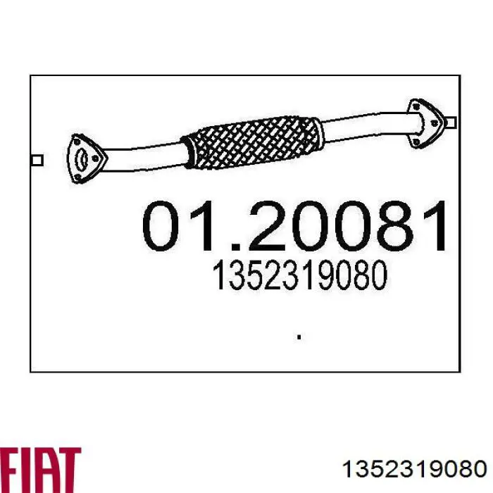 Compre 1352319080 Fiat/Alfa/Lancia Tubo de escape, desde o catalisador até o silenciador