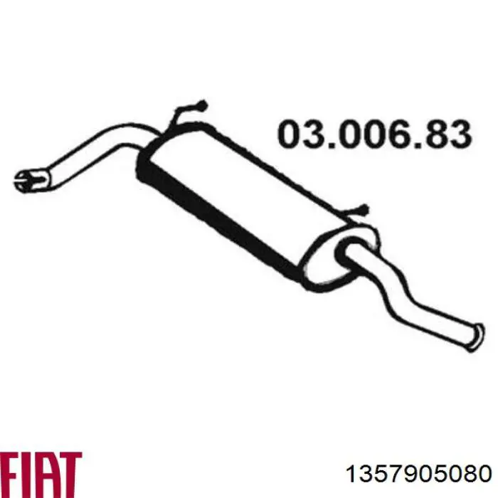 Compre 1357905080 Fiat/Alfa/Lancia Silenciador, parte traseira