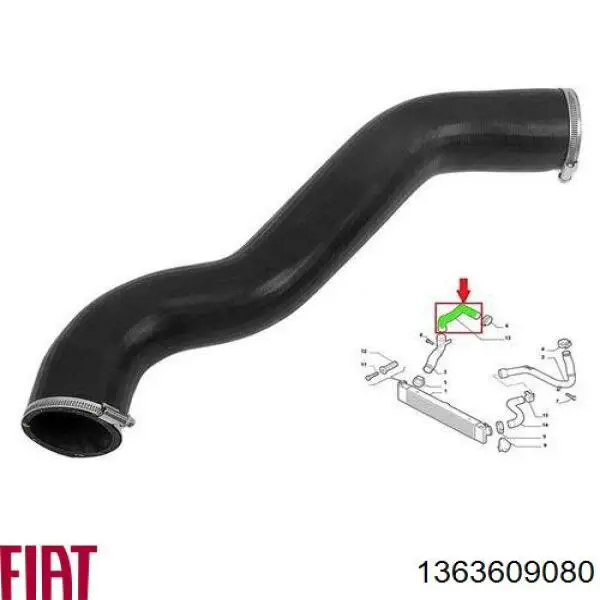 Compre 1363609080 Fiat/Alfa/Lancia Mangueira (cano derivado) de intercooler