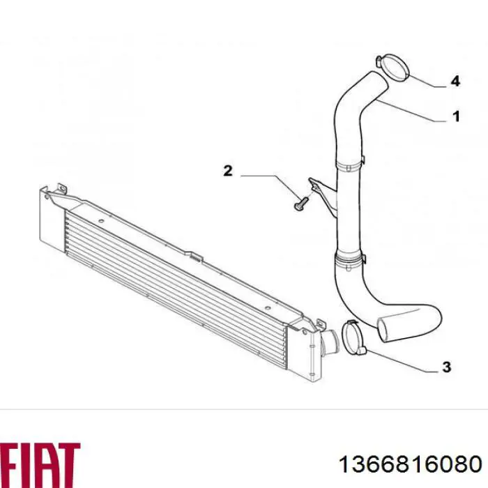Mangueira (cano derivado) de intercooler Fiat/Alfa/Lancia 1366816080 preço, a partir de 54,30 USD