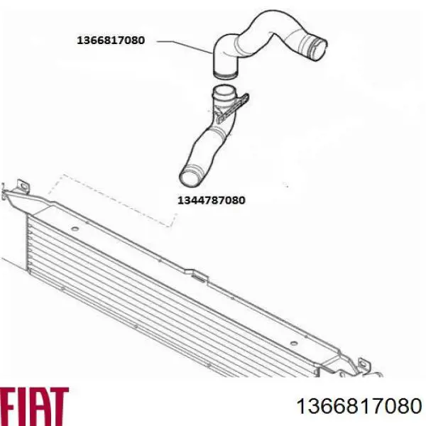 Compre 1366817080 Fiat/Alfa/Lancia Mangueira (cano derivado) de intercooler