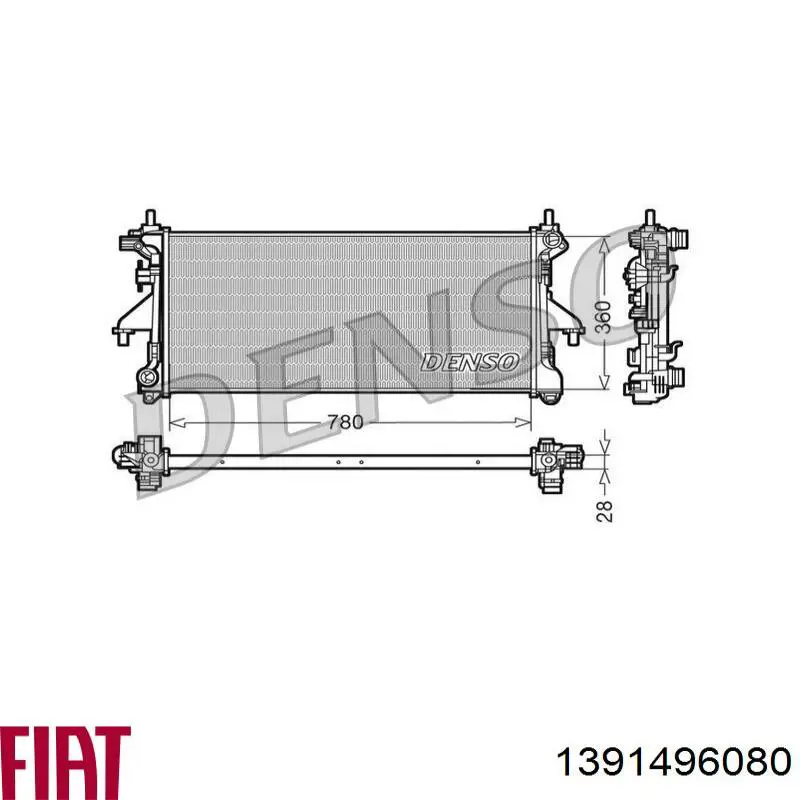 Radiador de esfriamento de motor 1391496080 Fiat/Alfa/Lancia
