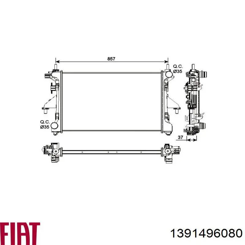 Radiador de esfriamento de motor Fiat/Alfa/Lancia 1391496080 preço, a partir de 173,46 USD