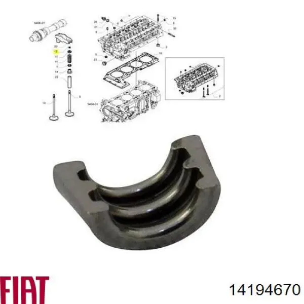 Peça inserida de válvula Fiat/Alfa/Lancia 14194670 preço, a partir de 2,23 USD