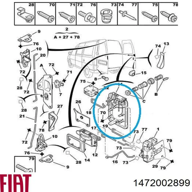 Maçaneta direita externa da porta traseira (batente) Fiat/Alfa/Lancia 1472002899 preço, a partir de 39,16 USD