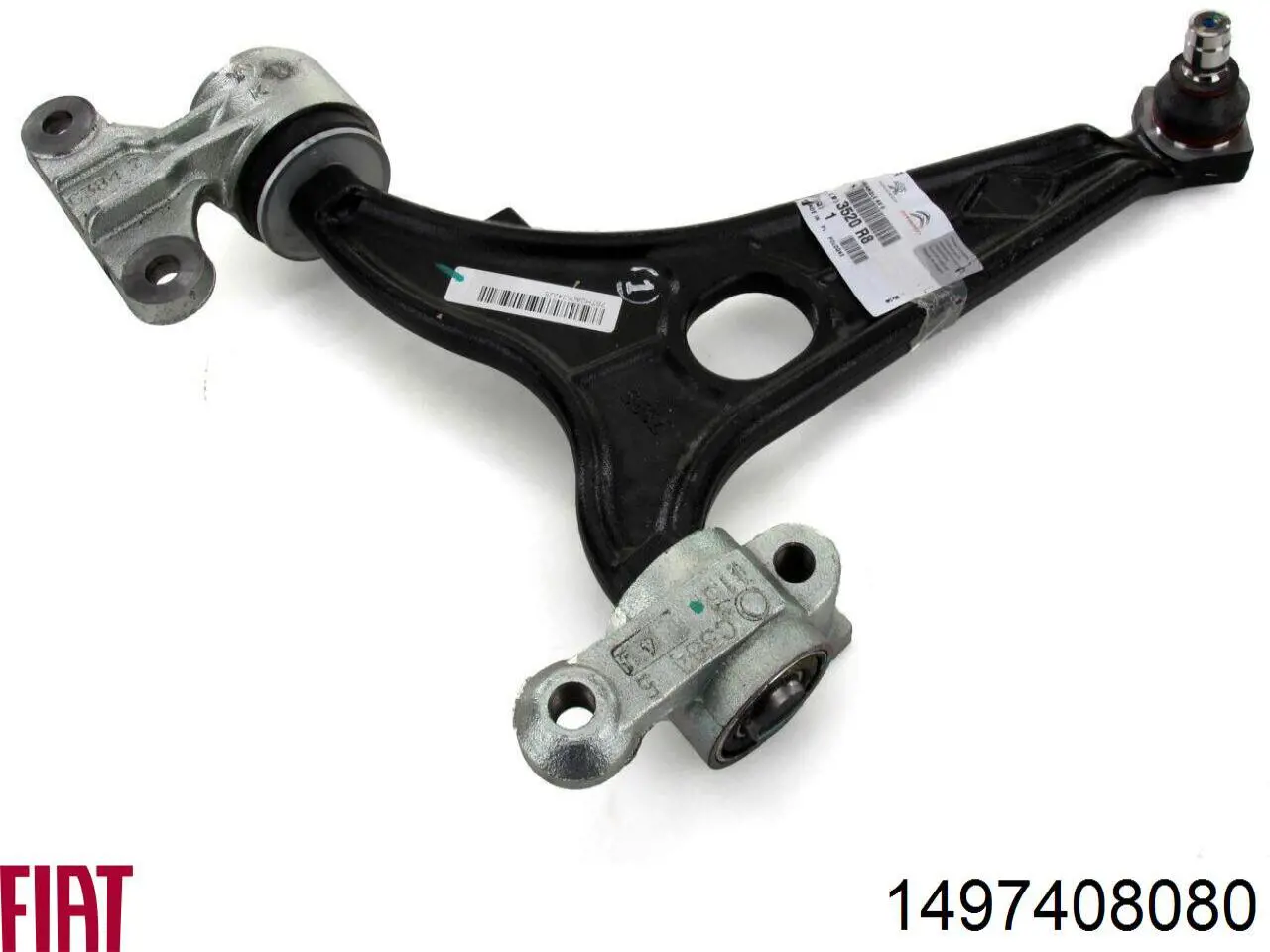 Braço oscilante inferior esquerdo de suspensão dianteira Fiat/Alfa/Lancia 1497408080
