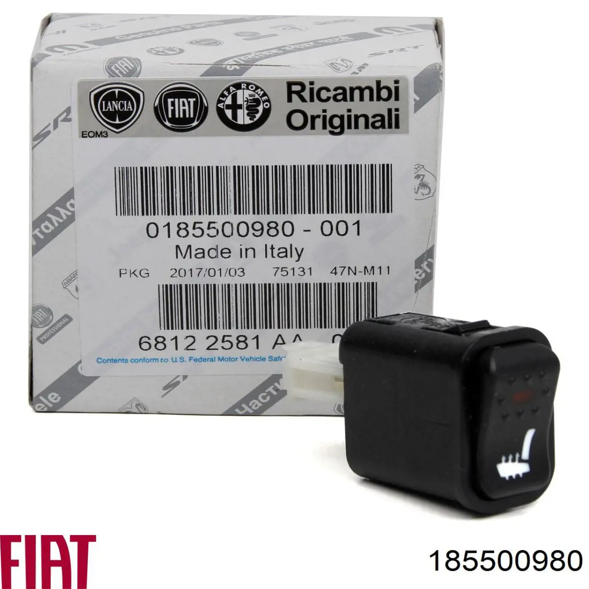 185500980 Fiat/Alfa/Lancia Botão de ativação de aquecimento do assento
