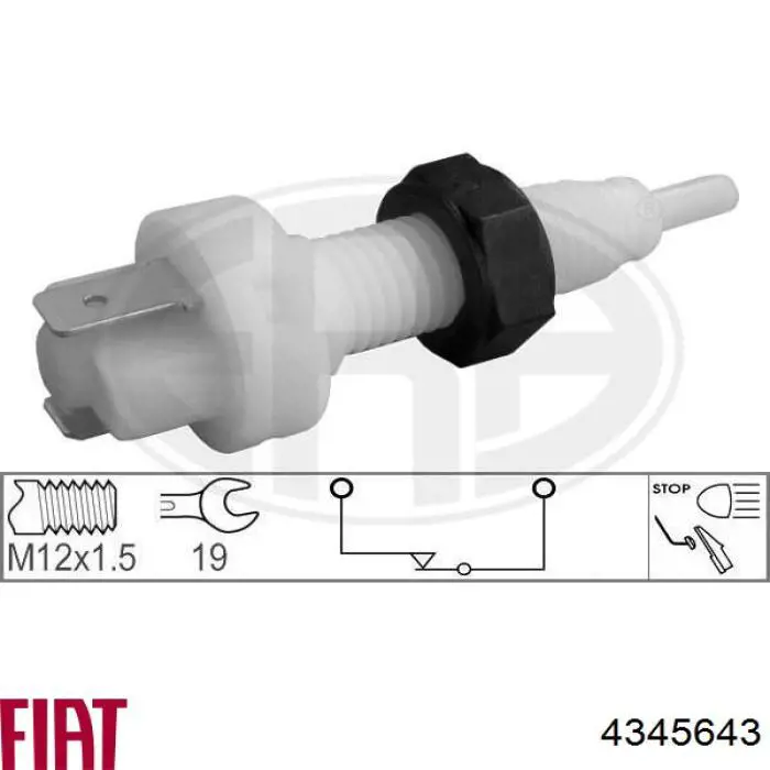 Sensor de ativação do sinal de parada Fiat/Alfa/Lancia 4345643 preço, a partir de 9,52 USD