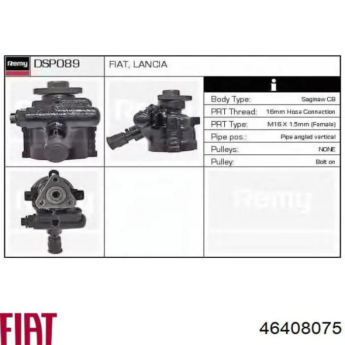 Compre 46408075 Fiat/Alfa/Lancia Bomba da Direção hidrâulica assistida