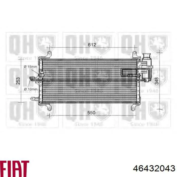 Compre 46432043 Fiat/Alfa/Lancia Radiador de aparelho de ar condicionado