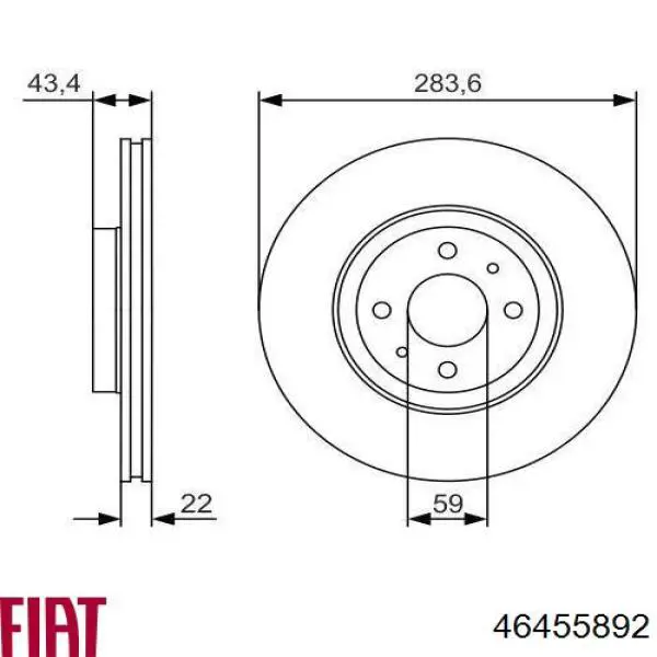Compre 46455892 Fiat/Alfa/Lancia Disco do freio dianteiro