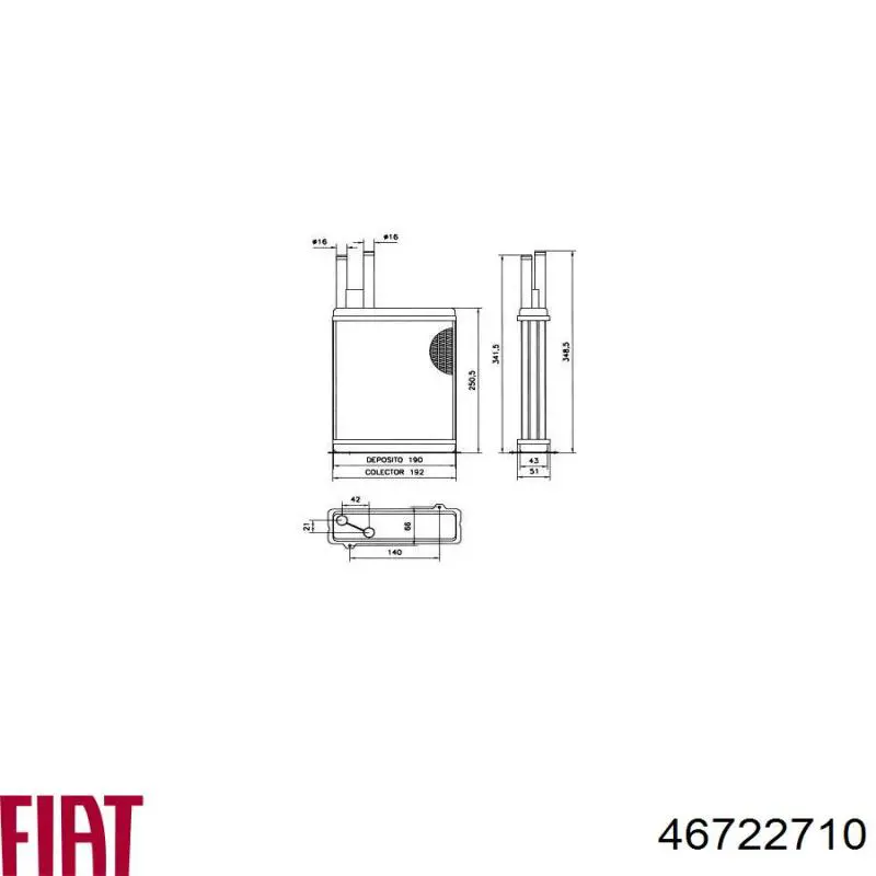 Radiador de forno (de aquecedor) Fiat/Alfa/Lancia 46722710 preço, a partir de 43,07 USD