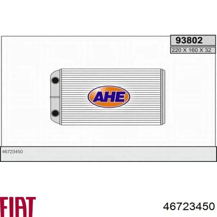 46723450 Fiat/Alfa/Lancia Radiador de forno (de aquecedor)