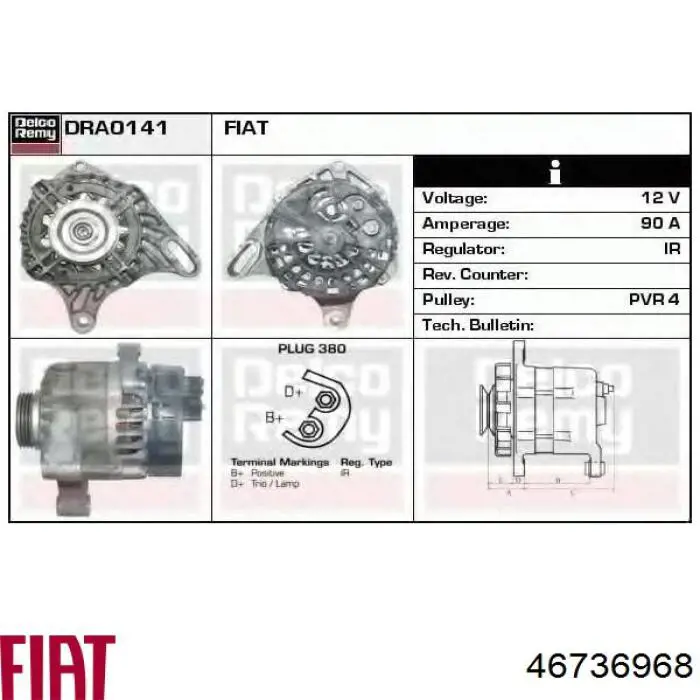46736968 Fiat/Alfa/Lancia Gerador