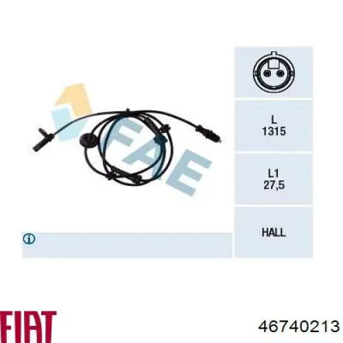 Sensor ABS dianteiro direito Fiat/Alfa/Lancia 46740213 preço, a partir de 44,79 USD