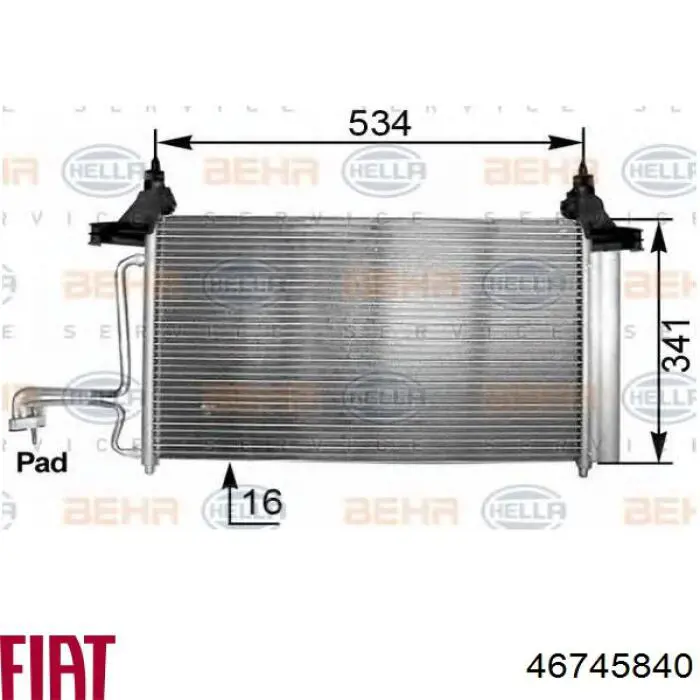46745840 Fiat/Alfa/Lancia Radiador de aparelho de ar condicionado