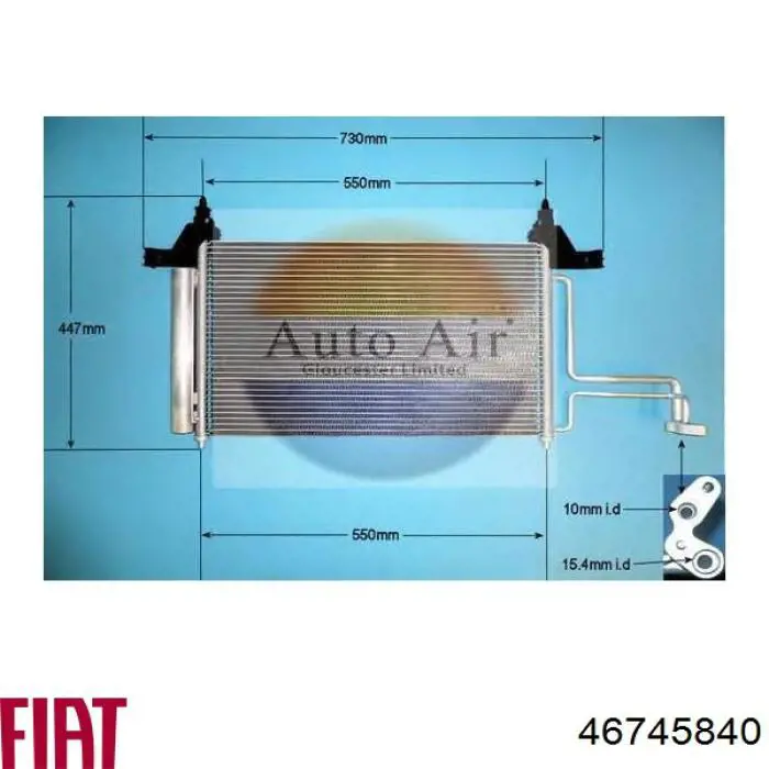 Radiador de aparelho de ar condicionado Fiat/Alfa/Lancia 46745840 preço, a partir de 99,68 USD