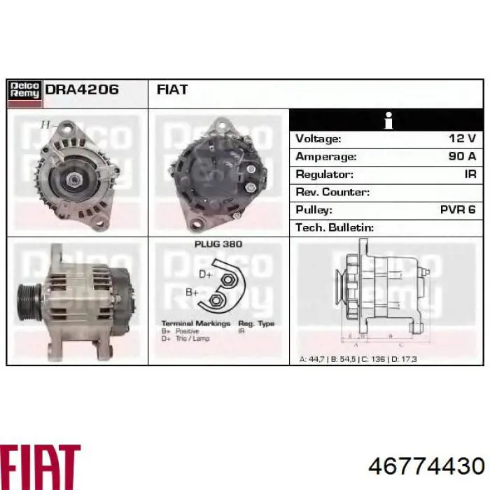46774430 Fiat/Alfa/Lancia Gerador