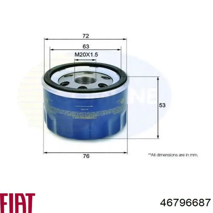 Compre 46796687 Fiat/Alfa/Lancia Filtro de óleo