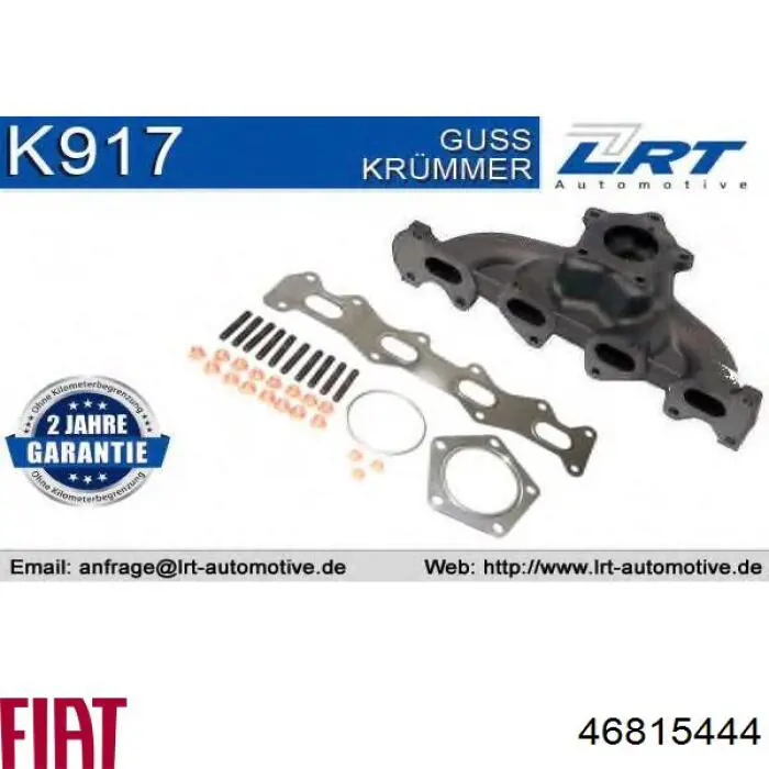 46815444 Fiat/Alfa/Lancia Tubo coletor de escape