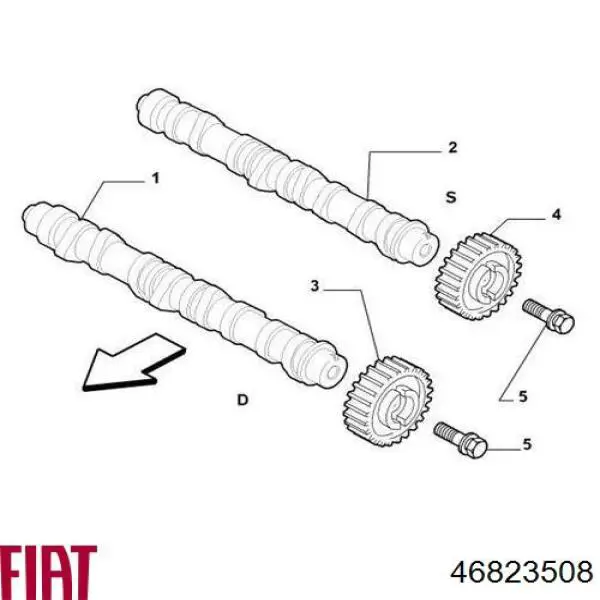 Árvore distribuidora de motor de admissão Fiat/Alfa/Lancia 46823508 preço, a partir de 137,40 USD