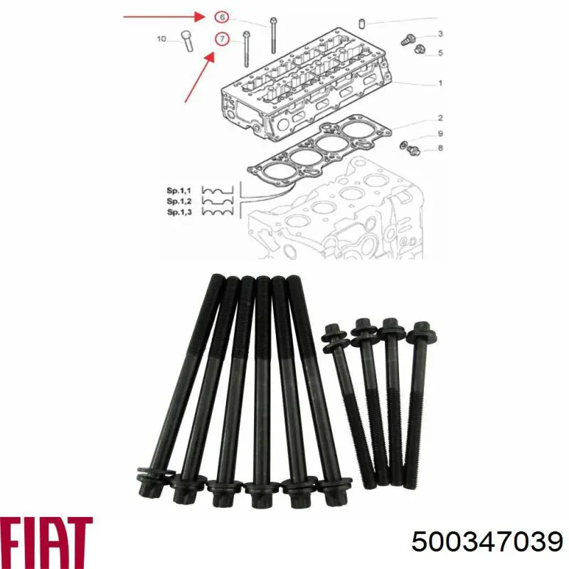 Compre 500347039 Fiat/Alfa/Lancia Parafuso de cabeça de motor (CBC)