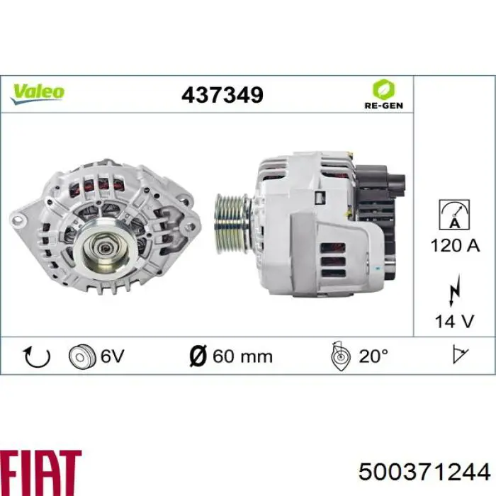 Compre 500371244 Fiat/Alfa/Lancia Gerador