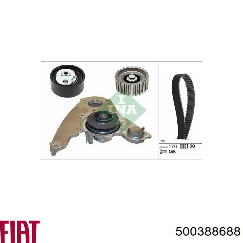 Compre 500388688 Fiat/Alfa/Lancia Rolo parasita da correia do mecanismo de distribuição de gás