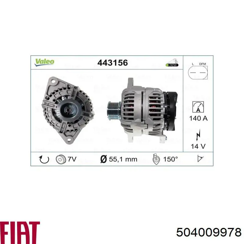 Gerador Fiat/Alfa/Lancia 504009978 preço, a partir de 122,58 USD