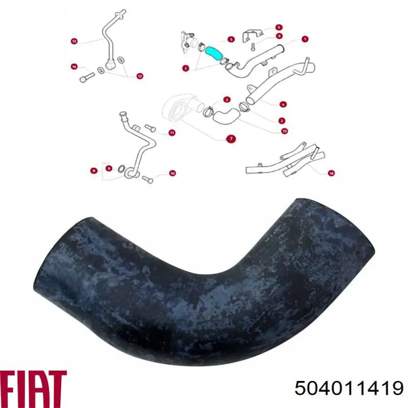 Mangueira (cano derivado) do radiador de esfriamento superior Fiat/Alfa/Lancia 504011419 preço, a partir de 6,41 USD