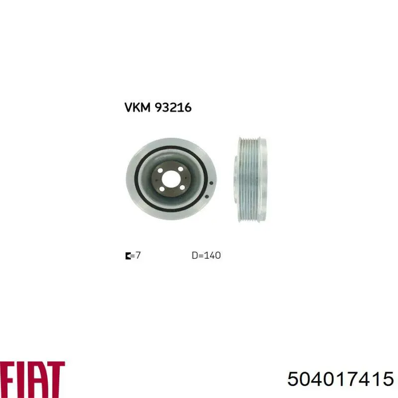 Compre 504017415 Fiat/Alfa/Lancia Polia de cambota