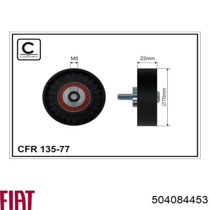 Compre 504084453 Fiat/Alfa/Lancia Rolo de reguladora de tensão da correia de transmissão