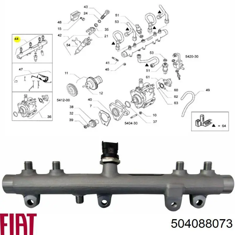 Distribuidor de combustível (rampa) Fiat/Alfa/Lancia 504088073 preço, a partir de 24,86 USD